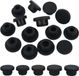 OEM Bol Siliconen Zout Peper Shaker Stoppers Herbruikbare Zwarte Vervanging - 20 STKS - 16/17/18/19/20mm