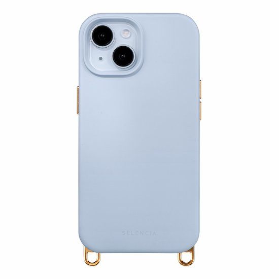 Selencia Rivièra MagSafe Backcover met afneembare haakjes voor de Apple iPhone 15 - Powder Blue