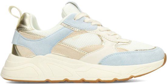 POSH by Poelman CAROCEL Dames Sneakers - Wit met blauwe combinatie - Maat 39