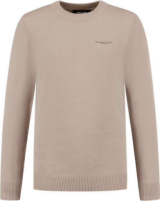 Ballin Amsterdam - Jongens Regular fit Knitwear Crewneck LS - Taupe - Maat 10