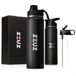 ZEUZ Thermosfles & Drinkfles – Bouteille d'eau avec paille - Sans BPA – 700 ml - Noir mat