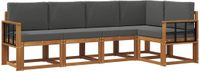 vidaXL Acacia Hout Loungeset 5-delig Natuurlijk en Antraciet