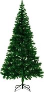 Casaria Kunst-Kerstboom 180 cm in donkergroen met standaard en lichtketting 120 Leds