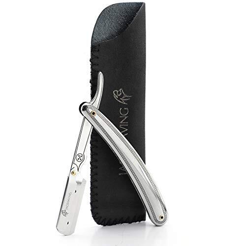 Jag Shaving Professionele Rechte Cut Keel Razor Rvs Traditionele Kapper Scheren Mens Scheermes voor Perfect Scheren Komt in Lederen Pouch