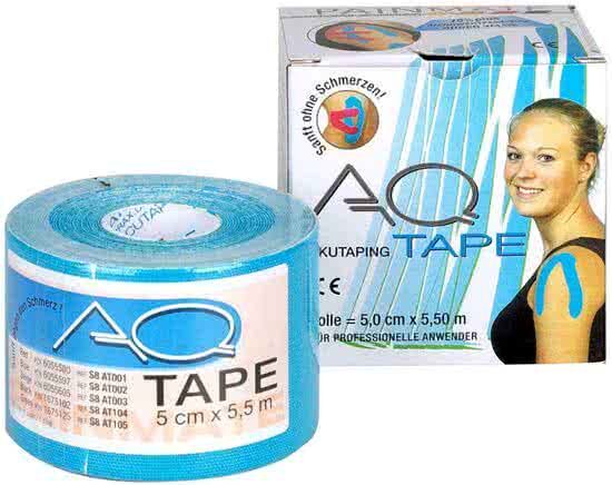 AQ tape 5cm x 5 5meter blauw kinesiotape