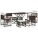 vidaXL 7-delige tuinset met kussens, bruin, polyrattan