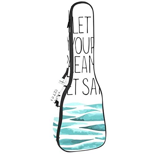 Mersov Concert Ukelele Rugzak, Heavy Duty Ukelele Case Tas met Opslag, Sopraan Concert Tenor Ukelele 10MM Gewatteerde Tas Zee Droom Voyage