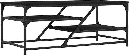vidaXL Salontafel - 100x49x40 cm - Bewerkt Hout - Zwart
