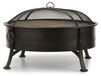Blumfeldt 2-in-1 Vuurschaal - Vuurschaal voor de tuin met roestvrijstalen grillrooster, Vuurschalen FireView Concept, Vonkenscherm, Draagringen, Pook & grillrooster, Stijl: Catania, zwart