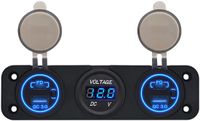 ProRide Chargeur USB de voiture 12V 4 ports - QC3.0 - P19173 - Triple encastrable avec voltmètre