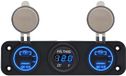 ProRide Chargeur USB de voiture 12V 4 ports - QC3.0 - P19173 - Triple encastrable avec voltmètre