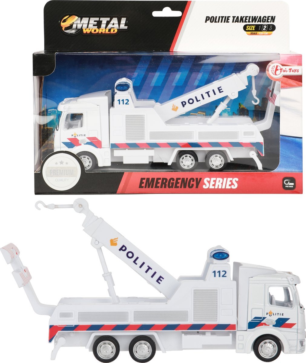 Toi Toys Politie Takelwagen - Pull-back Speelgoedvoertuig (21745A)