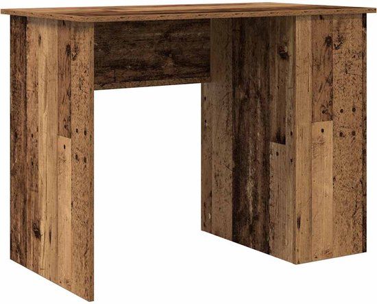 vidaXL Bureau 100x55x75 cm bewerkt hout oud houtkleurig