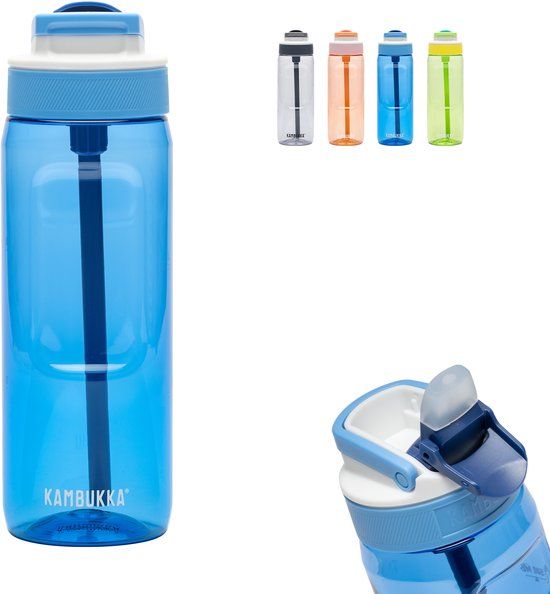 Kambukka Lagoon Drinkfles - Crisp Blue - 750ml - Met Rietje