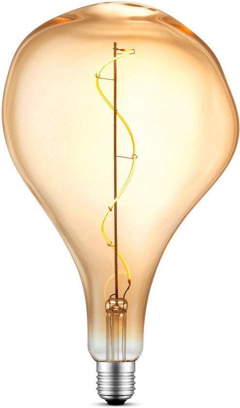 Home Sweet Home Edison Vintage LED filament lichtbron Flex - Amber - Blown - Retro LED lamp - 16.5/16.5/27.5cm - E27 - Dimbaar - 3W 180lm 2700K