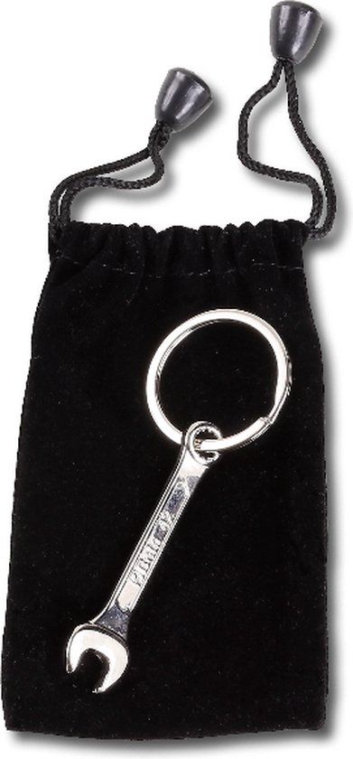 Beta BetaCollection Metalen verchroomde sleutelhanger, in fluwelen etui 9595T