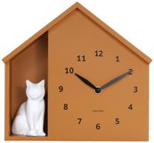 Karlsson Wandklok Sitting Cat - Geel