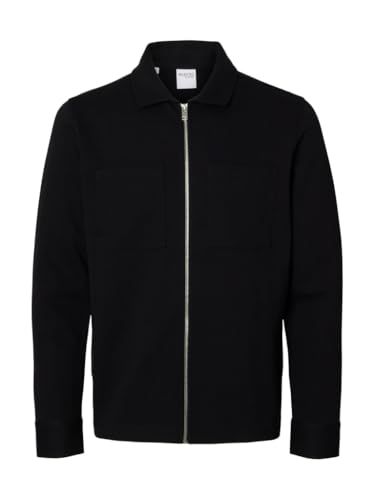 SELECTED HOMME Slhjackie Noos Sweatshirt met ritssluiting voor heren (1 stuk), zwart., L