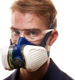 GVS Halfgelaatsmasker - met Vervangende Filters - Maat M/L - Blauw - Siliconen - Maximale bescherming (FFP3)