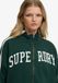 Superdry - Athletic Essentials ruim trainingsjack met rits en applicatie - Dames - Hoodies - Maat 16 - Katoen - Lange mouw - Enamel green
