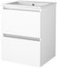 Basic-Line Start 46 Badkamermeubelset - 50 x 46 cm - Greeploos - 2 Lades - Keramische Wastafel - 1 Kraangat - Ice White