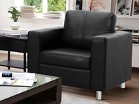 Vente-unique Fauteuil van kunstleer ACKLEY - Zwart
