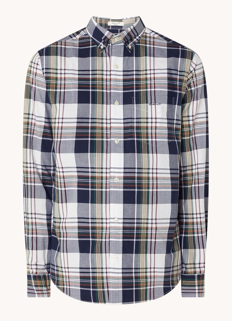 Gant Regular Fit Ruit Overhemd met Logoborduring
