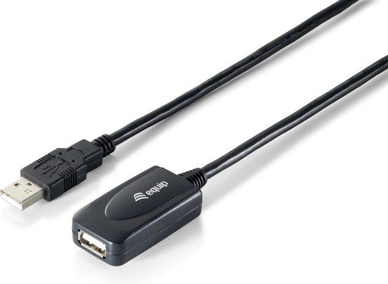 Equip USB 2.0 A Male Verlengkabel - 15 m - Zwart