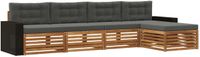 vidaXL - Buiten - bank - set - 5 - st - Natuurlijk - en - Antraciet - Polyester