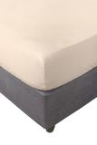 Miracle Home Fitted Sheet, 50% Cotton, 50% Polyester, Soft and Comfortable, Elastic Corners, Anti-Pilling, for Mattresses 20-30 cm, Linen, 90 x 200 x 30 cm, Bed 90 cm