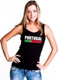 Bellatio Decorations Shoppartners Bv Zwart Portugal supporter mouwloos shirt dames - Portugal singlet shirt/ tanktop L