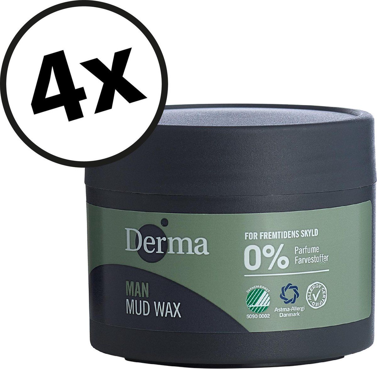 Derma Man Mud wax - 4 x 75 ML - Parfumvrij