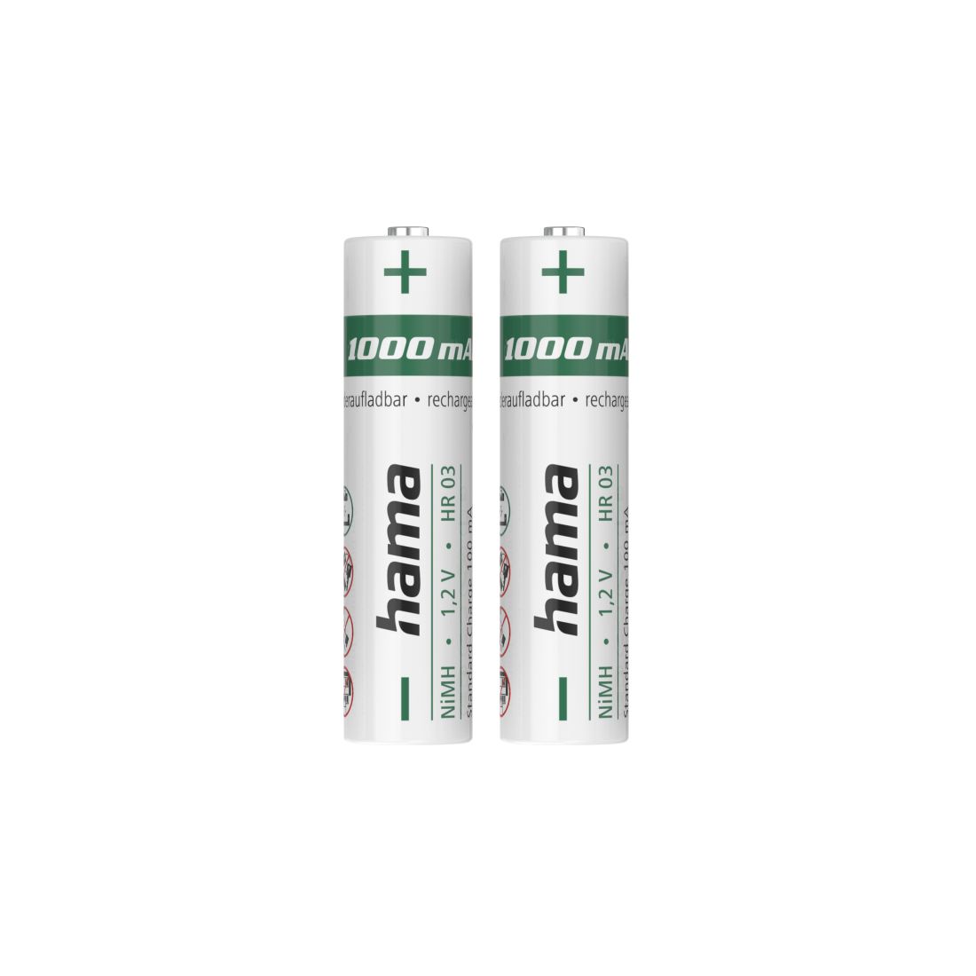 Hama AAA NiMH Rechargeable Batteries - 1000mAh (2-Pack)