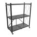 FRANKYSTAR Smithers - Étagère Chariot Pliable Gain de Place 72x90x33,5 cm, 3 Niveaux, Repliable en Métal Noir