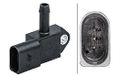 HELLA 6PP 009 409-591 Sensor, uitlaatgasdruk - 3-polig - Geschroefd