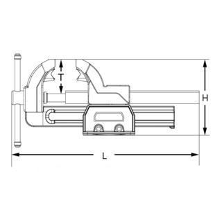 KS Tools bankschroef met ronde plaat, 125 mm