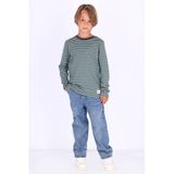 B.Nosy rechtvallende gestreepte longsleeve - grijs