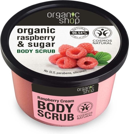 Organic Shop Body Scrub Natural Raspberry Cream and Sugar 250 ml
