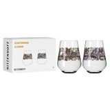 RITZENHOFF 3911001 Set van 2 universele glazen 500 ml - schaduwmotief - veelkleurig junglemotief - Made in Germany - groen, rood, roze