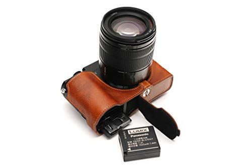 TP Original Handgemaakte Echt Lederen Half Camera Case Cover voor Panasonic GX9 GX7 Mark iii, Rufous