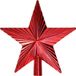 Gerimport Mini kerstboom piek - ster - rood - kunststof - 14,5 cm