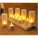 Lot de 12 bougies LED rechargeables, bougie électrique LED à flamme vacillante avec station de charge, décoration pour Noël, anniversaire, mariage, dîner, votive, table, café, bar, restaurant, hôtel