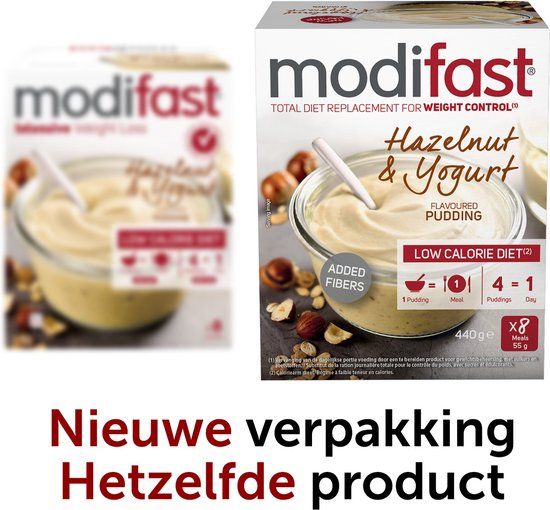 Modifast Intensive Pudding yoghurt/hazelnoot LCD 8x52G