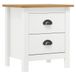 VidaXL Nachtkastje Hill Grenenhout Wit en Honingbruin 46x35x49,5 cm