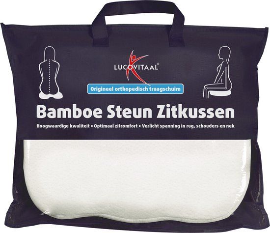 Lucovitaal Bamboe Steun Zitkussen - Orthopedisch kussen - Wit