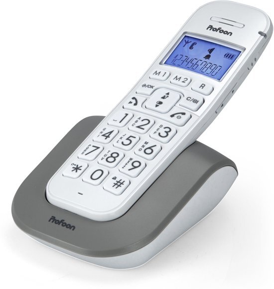 Profoon PDX-2608 Big button DECT telefoon Groot verlicht display grote toetsen Luid gespreksvolume +8 dB Wit