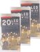 CEPEWA 6x draadverlichting - zilver - 20 LED - warm wit - 220 cm - kleine batterij houder