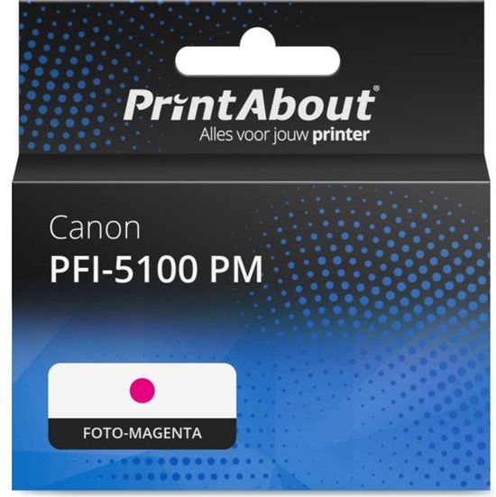 PrintAbout huismerk Inktcartridge PFI-5100 PM Foto-magenta geschikt voor Canon