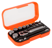 Bahco 1/4" Dopsleutelset met vierkantaandrijving en metrisch zeskantprofiel | 13 stuks - S13MC10.5