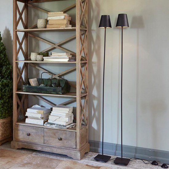 Loberon Staande lamp set van 2 Tacoma zwart
